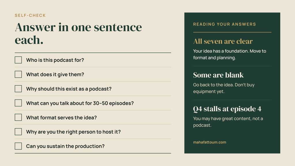 Podcast audience checklist