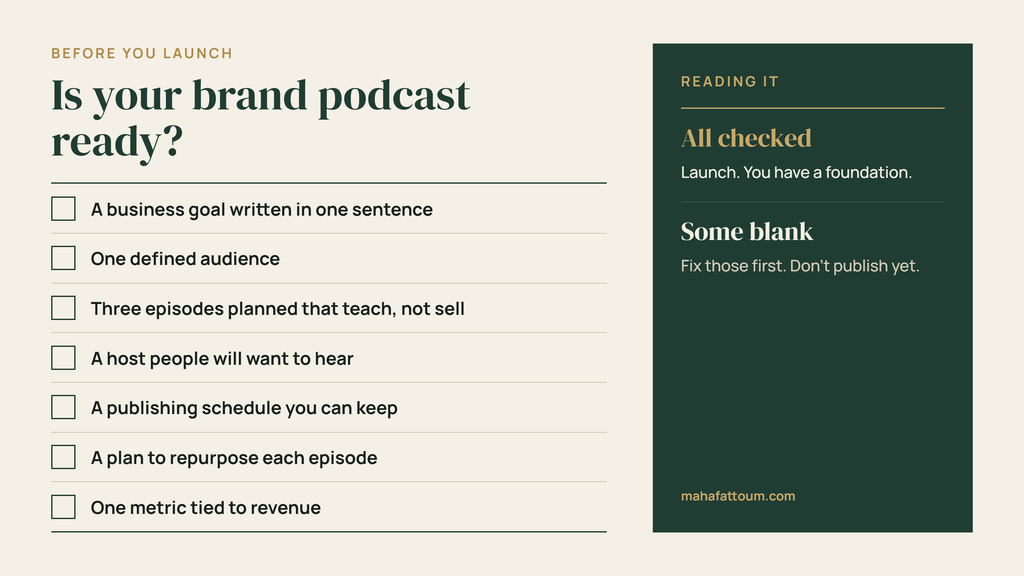 brand podcast checklist